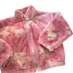 Vintage Black Mountain Fleece Zip Up Jacket 8 / XL Kids Pink Wild Horses Print
